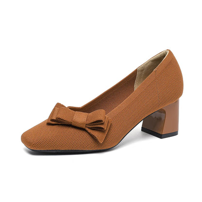 Amélia Violet - Sapato de Salto Médio com Laço Elegante