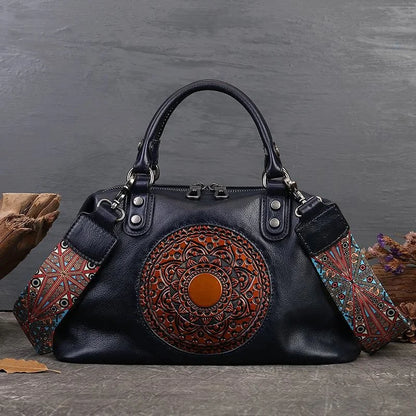 Sac Boston Camila Vintage – Fabriqué en cuir véritable de première qualité
