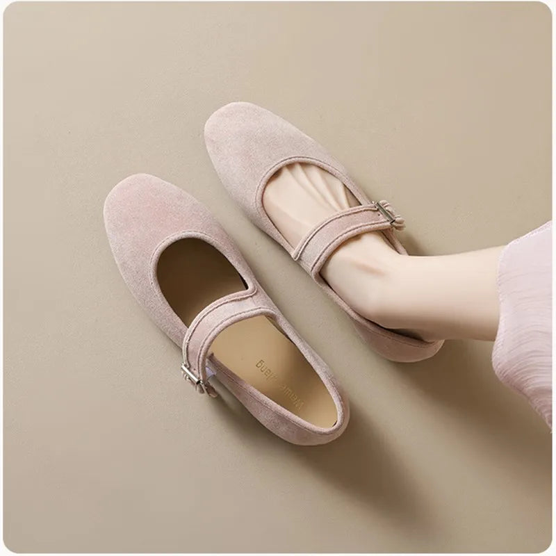 Edana San - Chaussure plate confortable (en cuir suédé)