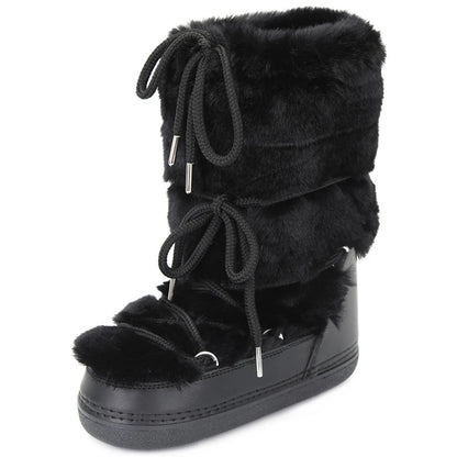 Gio Daux - Bottes en cuir véritable et textile