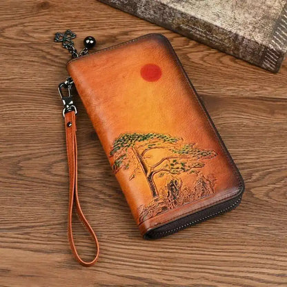Portefeuille Aurora Vintage – Fabriqué en cuir véritable fait main 