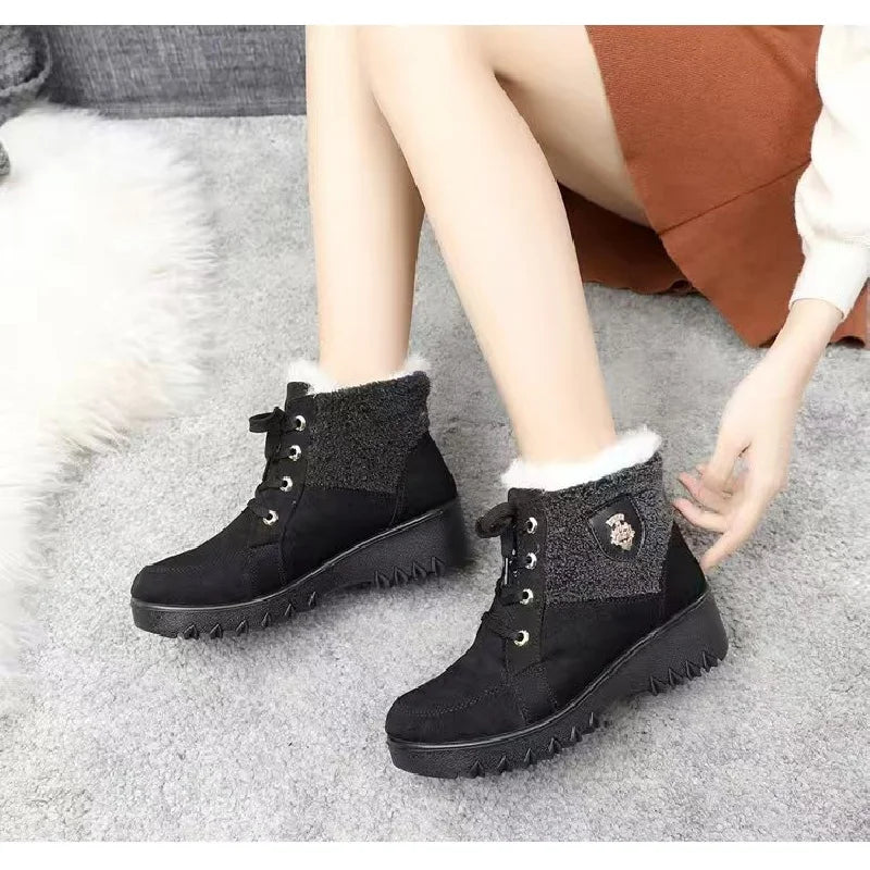 Terenne - Bottes rétro pour femmes avec doublure en laine