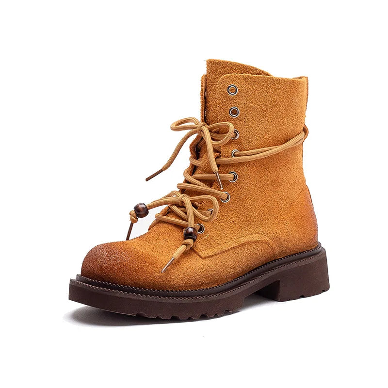 Bottes en cuir pour femme, mi-mollet, talon carré