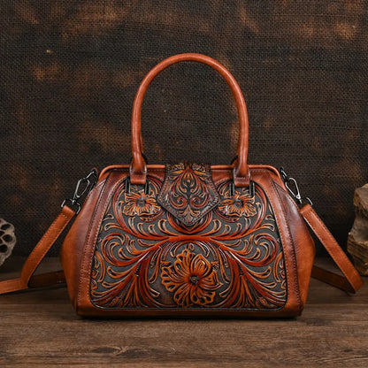 Mala Tote Amélia Vintage – Acabamento Floral de Alta Qualidade