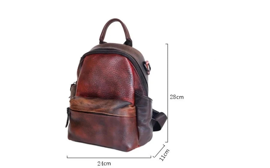 Sac à dos Diana Vintage Patchwork – Fabriqué en cuir véritable de première qualité