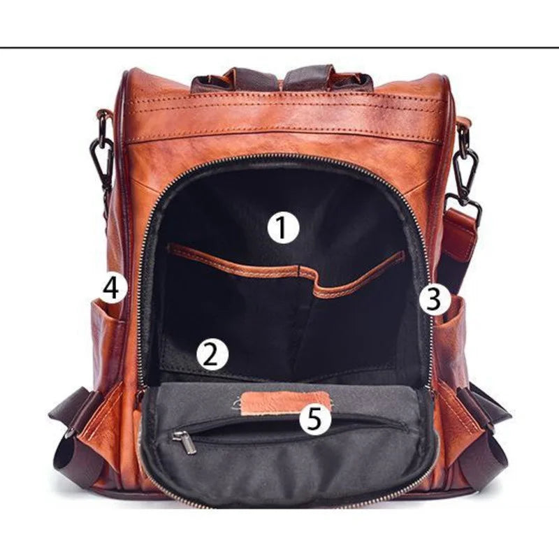 Sac à dos vintage Valeria – Fabriqué en cuir véritable de première qualité