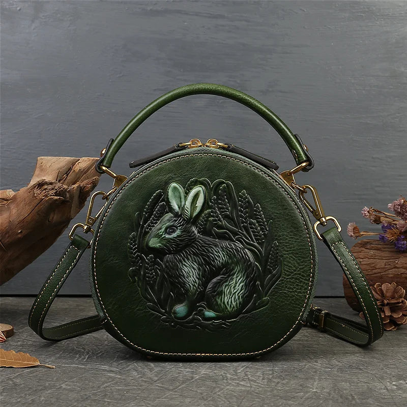 Sac rond vintage Colette – Fabriqué en cuir véritable de première qualité