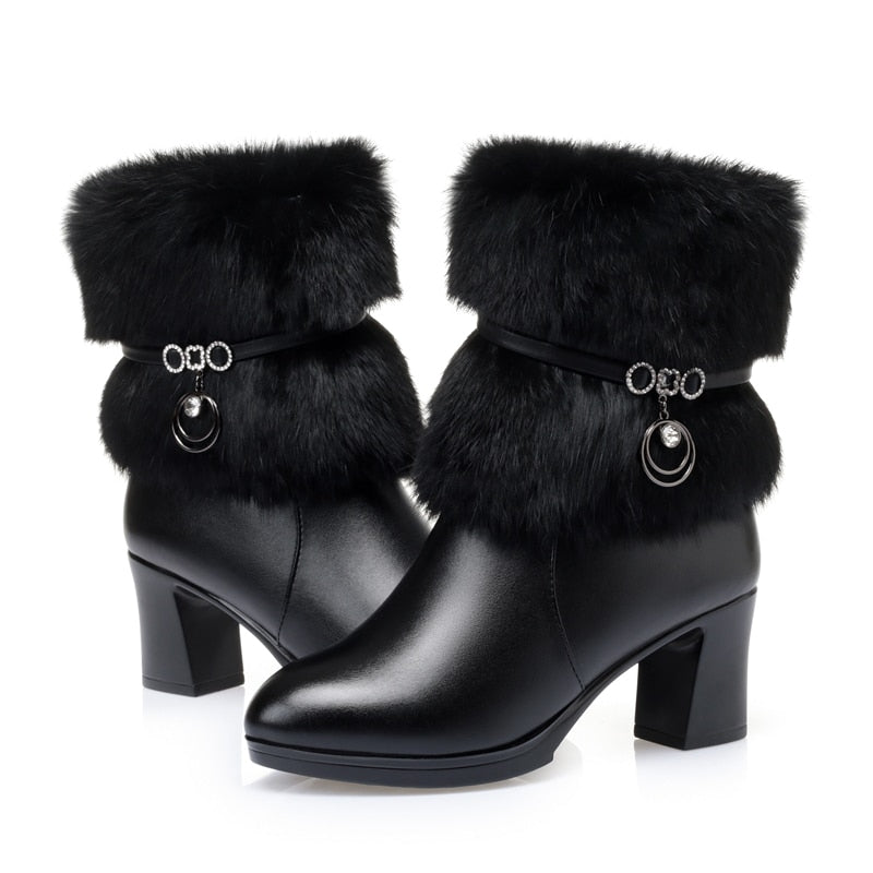 Tirana - Bottes d'hiver (cuir véritable) Talon de 5,5 cm