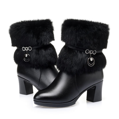 Tirana - Bottes d'hiver (cuir véritable) Talon de 5,5 cm